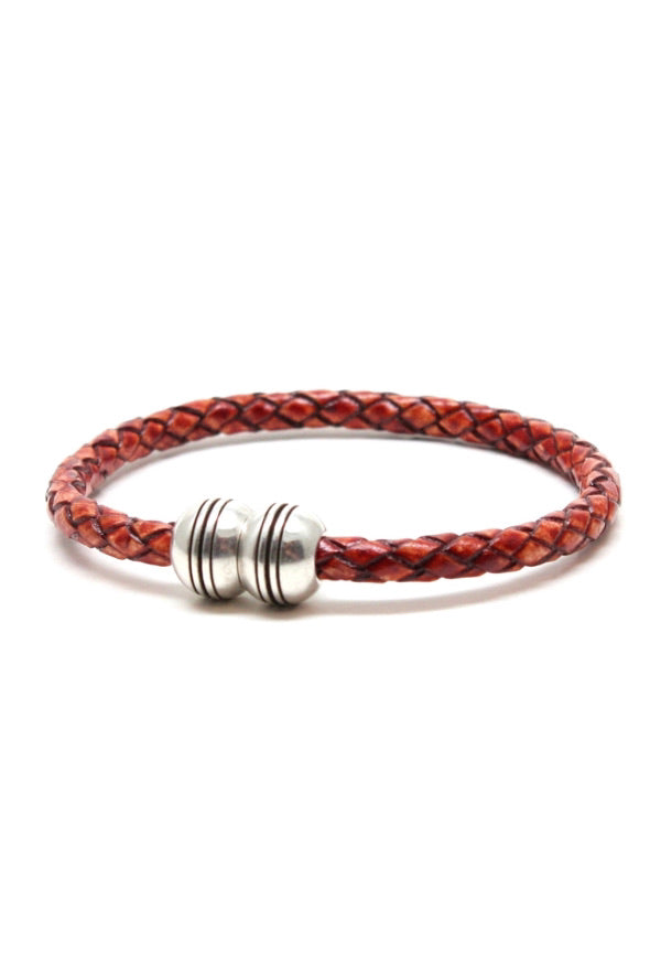 BRAIDED LEATHER HEMISPHERE BRACELET