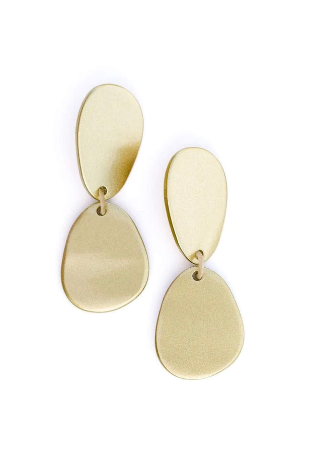GOLD METALLIC TEARDROP EARRINGS