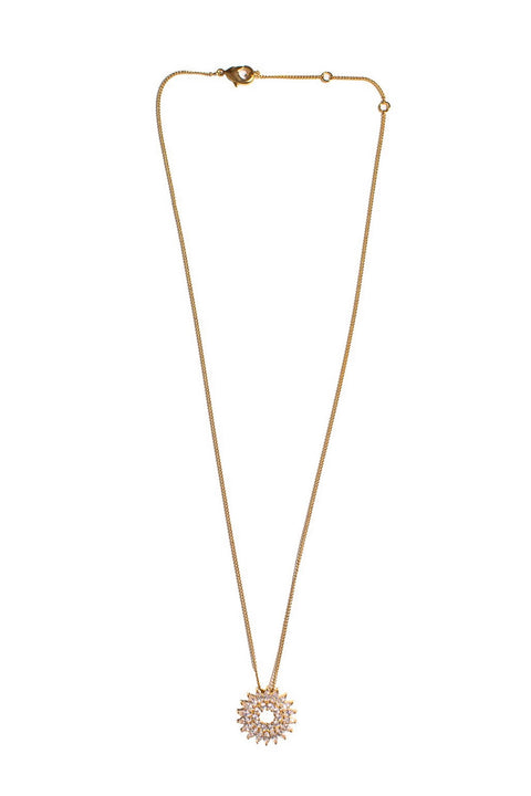 CRYSTAL MADELINE BURST NECKLACE- GOLD/CLEAR