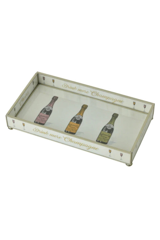 3 CHAMPAGNE BOTTLES TRAY