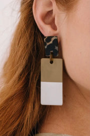 TAUPE SILVER DIPPED CABANA EARRINGS