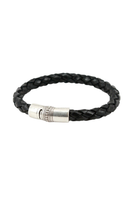 THICK BRAIDED LEATHER BACCUS BRACELET